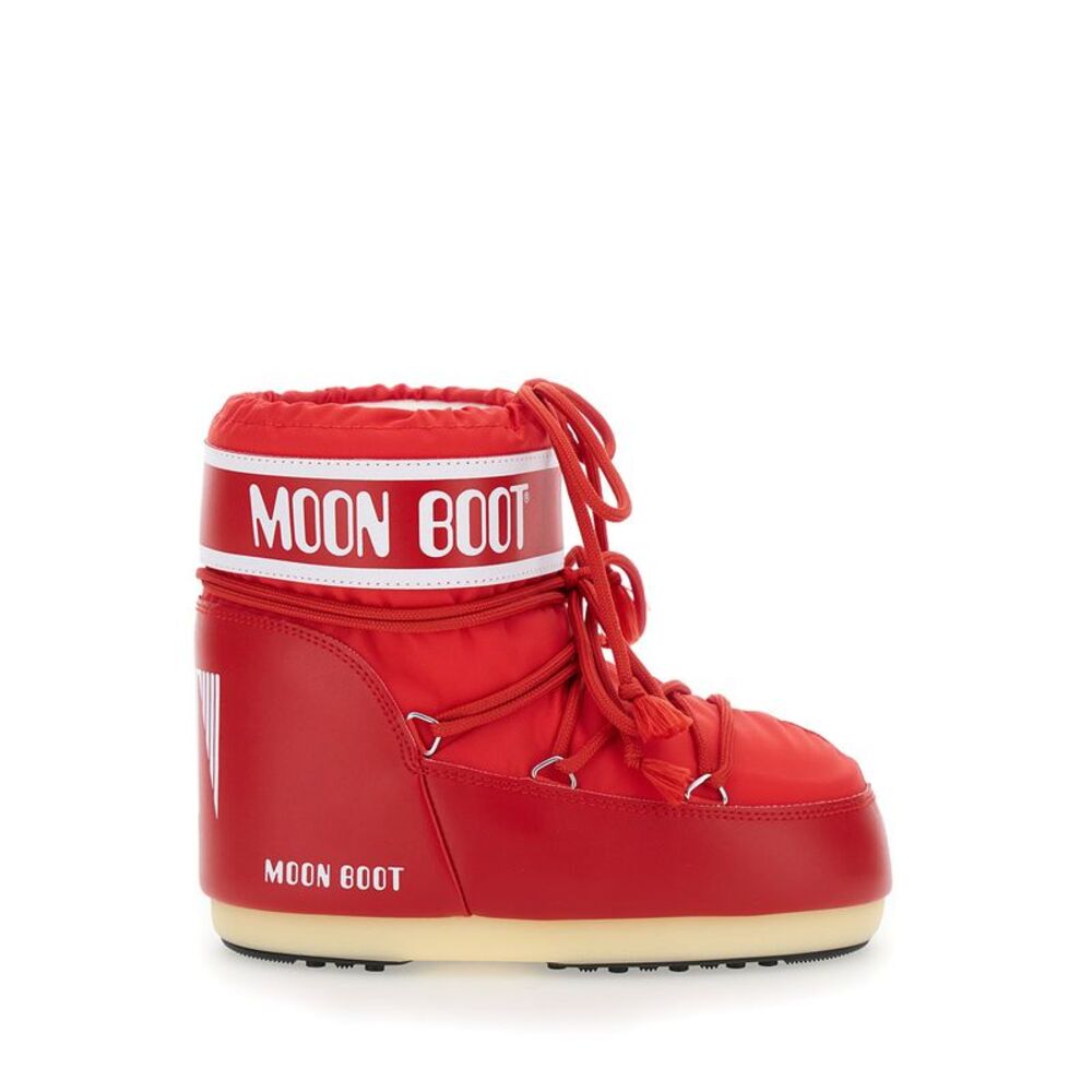 Moon Boot Women Snow Boots With Maxi Logo Print In Tech Fabric Red Women